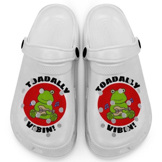 Toadally Vibin Toad Pun Clogs