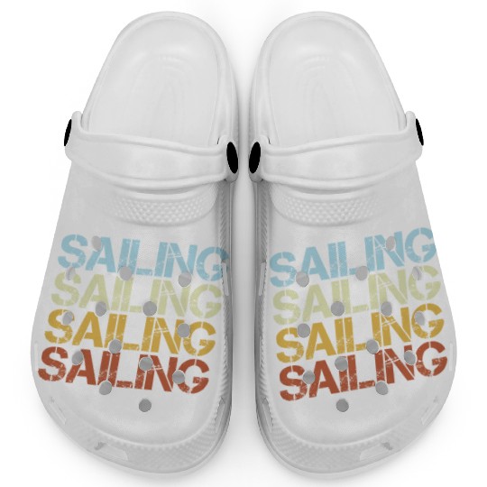 Retro Sailing Typography Clogs