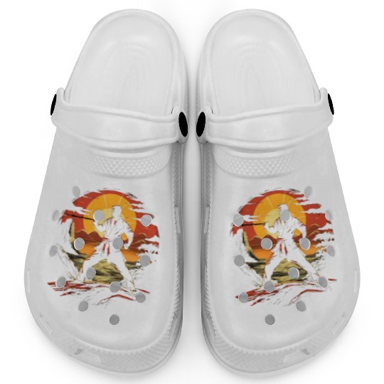 Karate Taekwondo Fighter Martial Arts Sunset Clogs