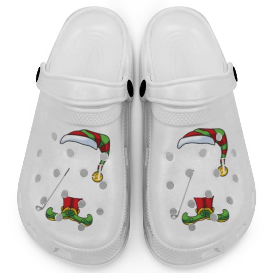 Golfer Elf Golf Family Matching Christmas Group Fu Clogs