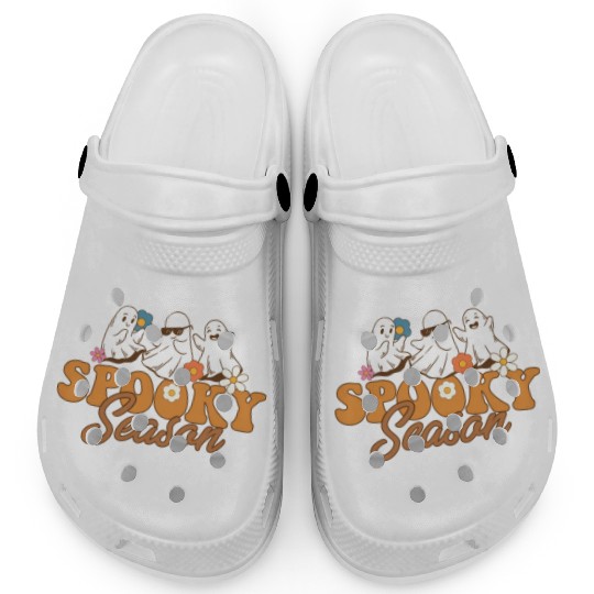 Halloween Spooky Season Boo Ghost Let's Go Ghouls Clogs
