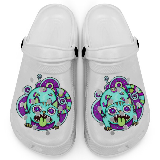 Psychedelic Trippy Cat Clogs