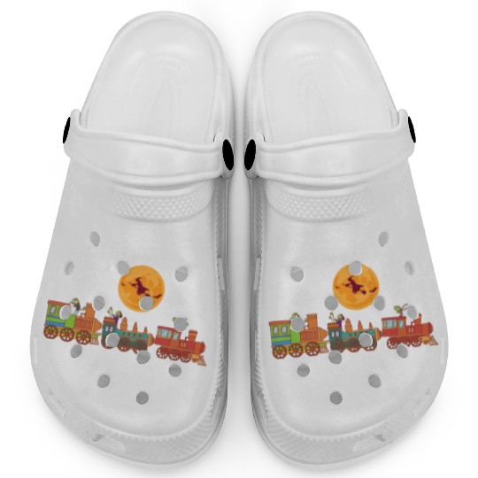 Spooky Halloween Ghost Train Zombie Boo Trick Or Clogs