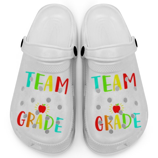 Team First Grade Student Teacher Team Funny Back Clogs
