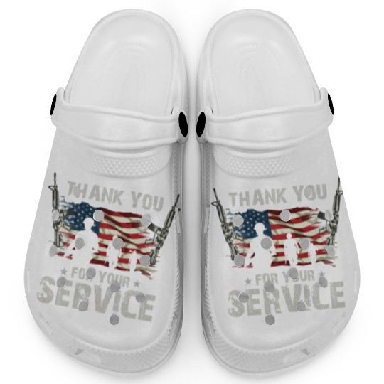 Thank You For Your Service US Flag Veterans Day Clogs