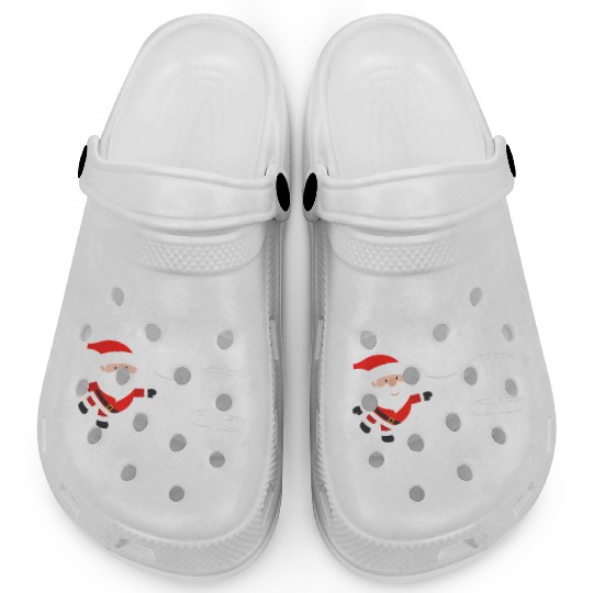 Santa Claus Playing Disc Golf Ugly Christmas T Shi Clogs