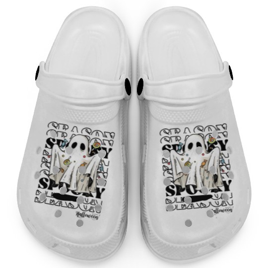 Spooky Season Ghost Halloween Trick Or Treat Clogs
