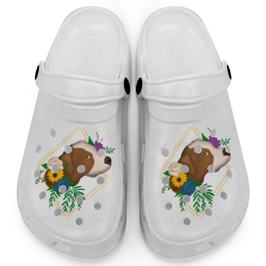 Pitbull Lover Floral Dog Graphic For Pittie Owners Clogs