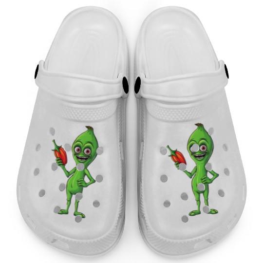 Green Alien Meets Bell Pepper: A Quirky Fusion Clogs