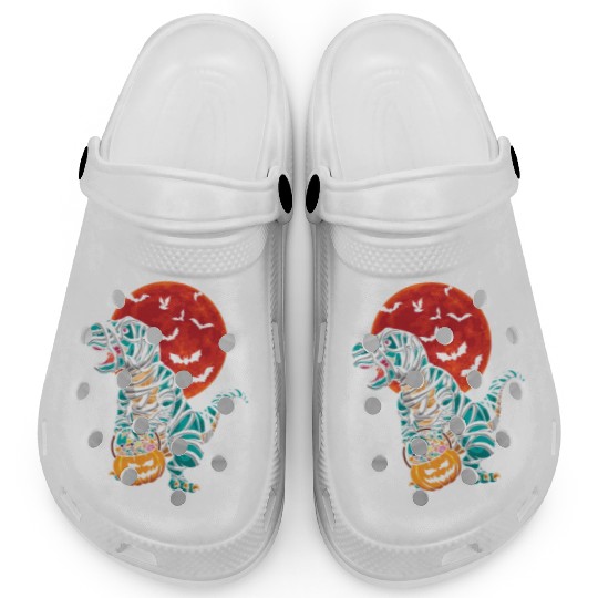 Dinosaur Mummy Pumpkin Lazy Creepy Halloween Clogs