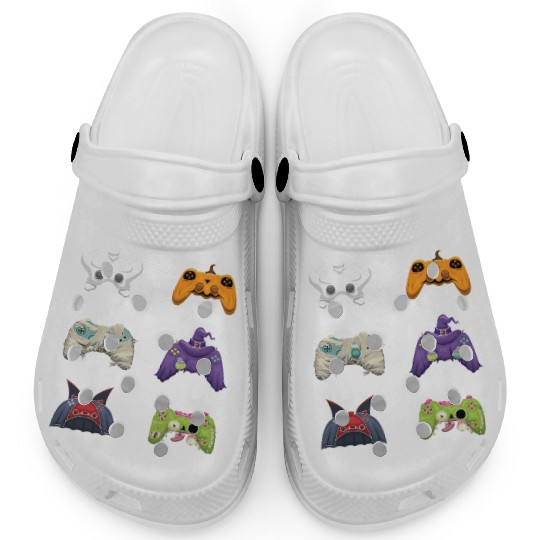 Gaming Gamer Game Controller Lazy Creepy Halloween Clogs