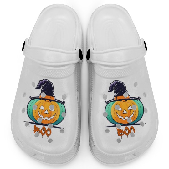Creepy Halloween Wizard Pumpkin Clogs