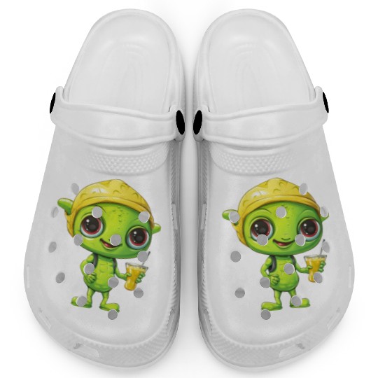 Refreshing Alien Lemonade: Green & Yellow Blend Clogs