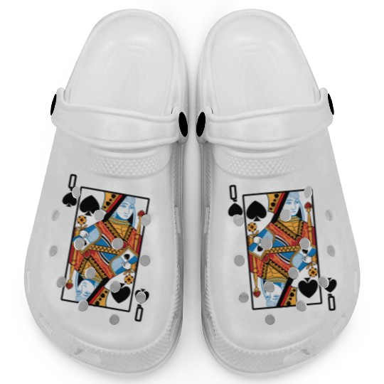 Halloween Playing Card Queen Of Spades Clogs