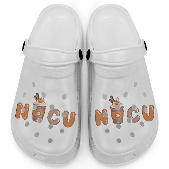 Cute NICU Coffee Halloween design Clogs