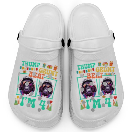 Thump Grunt Beat I'm 4 Gorilla Lover Kid 4th Clogs