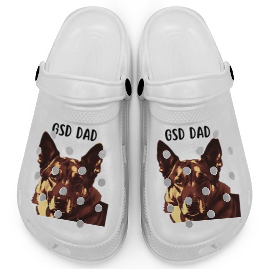 GSD dad dog lovers graphic Clogs and apparel