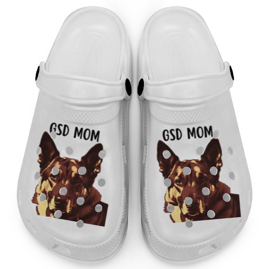 GSD mom dog lovers graphic Clogs