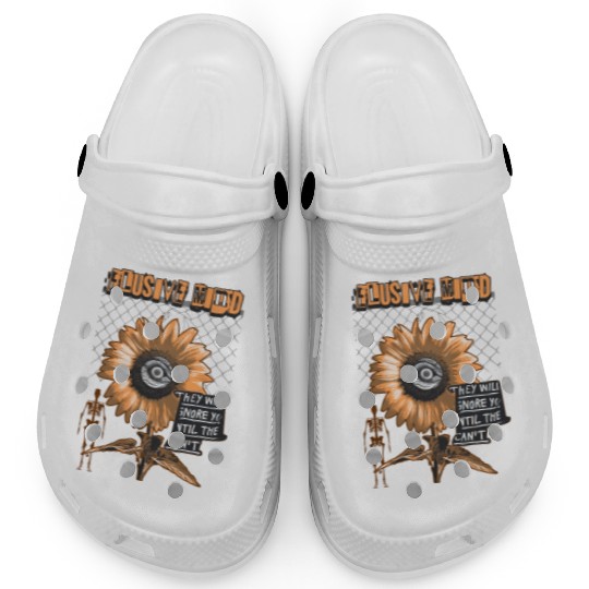Sun Flower Mind in Retro Design with Skeleton Clogs