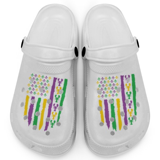 American Flag Lobster Fleur Mardi Gras Clogs