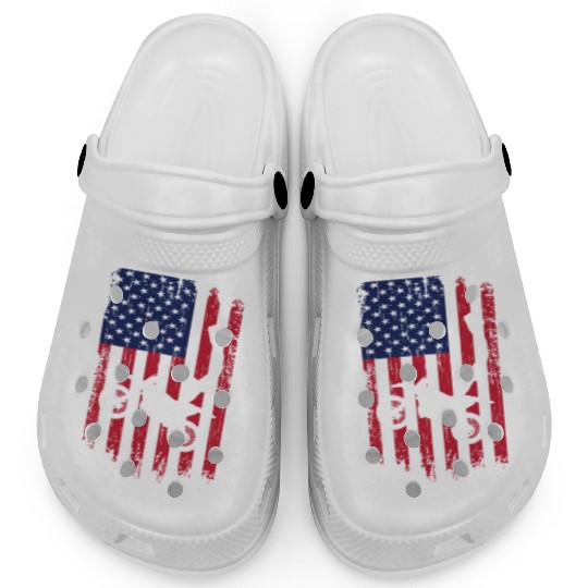 Supercross Freestyle Motocross American Flag Clogs