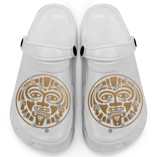 Minimalist Ethnic Mask Logo: Aztec & Mayan Clogs