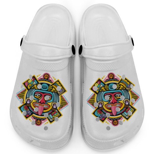 Colorful Aztec Illustration: Ethnic Ornament Clogs
