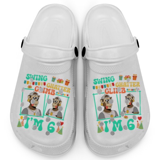 Swing Chatter Climb I'm 6 Monkey Lover Kid 6th Clogs