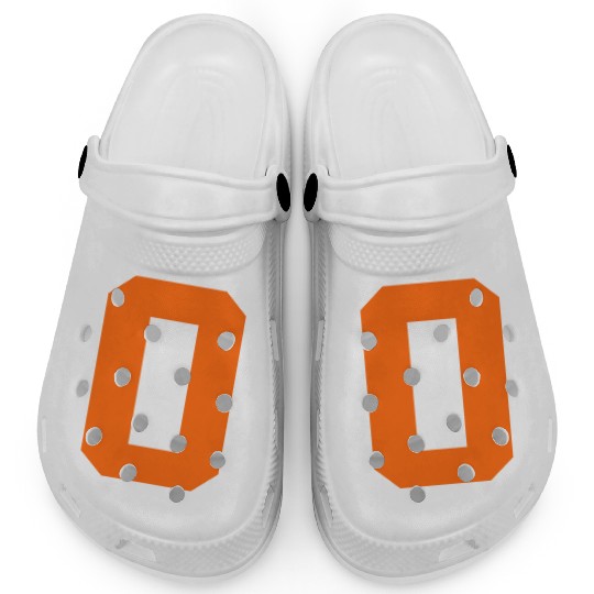 Number 0 Sports Orange Clogs