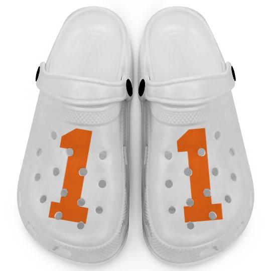 Number 1 Sports Orange Clogs