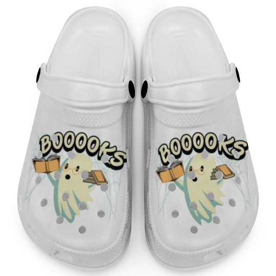 Ghost With Books Booooks Clogs