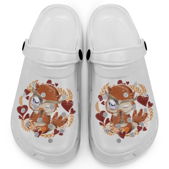 Animal Wise Bird Heart Gift Cute Owl Clogs