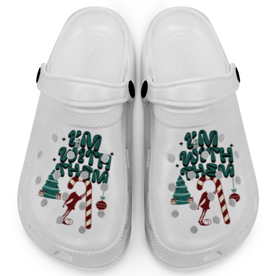 "Im with them" Christmas Elf design 2 Clogs