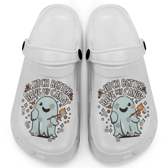Cute Kawaii Ghost Design – Witch better Have Candy Clogs
