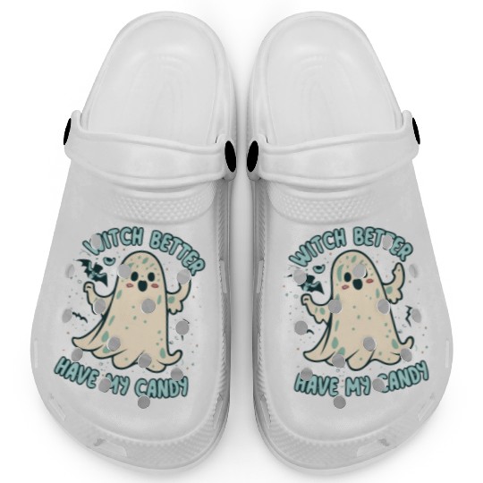 Cute Kawaii Ghost Design – Witch better Have Candy Clogs