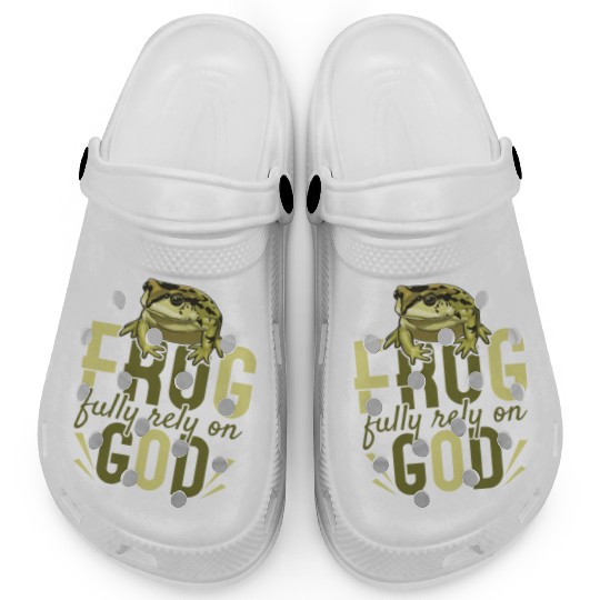 Frog Fully Rely On God Clogs