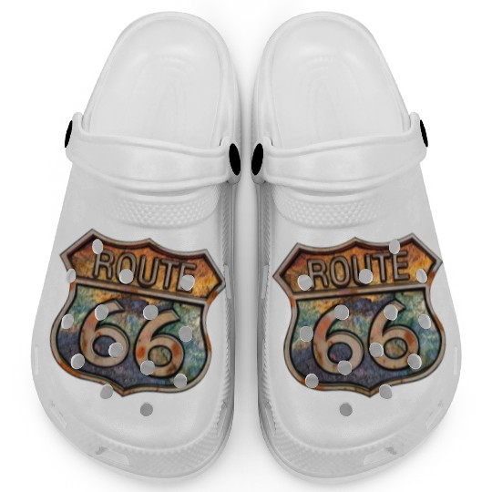 Route 66 vintage sign - Dingy metal sign 2 Clogs