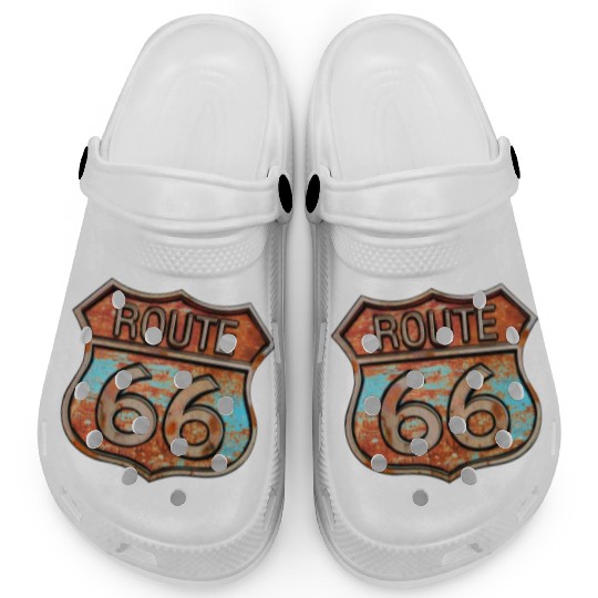 Route 66 vintage sign - Rusty metal sign Clogs