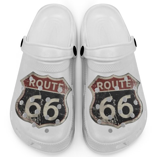 Route 66 vintage sign Clogs