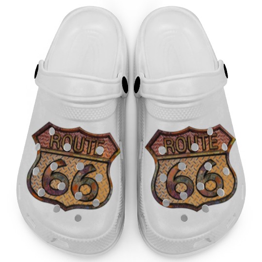 Route 66 vintage sign - Rusty metal 2 Clogs