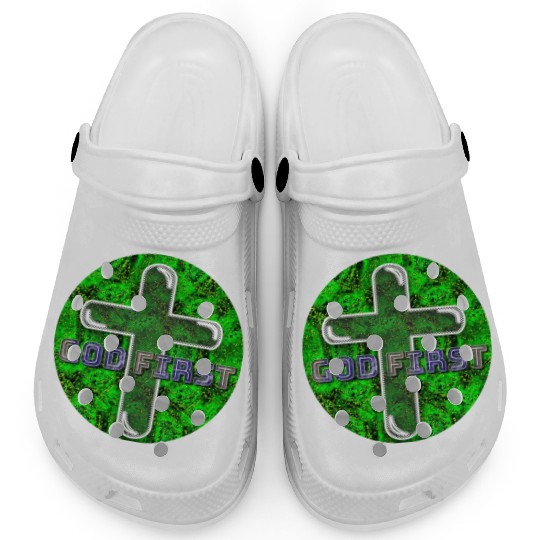 God First [2] Green Clogs