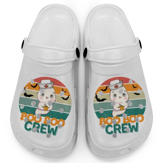 Boo Boo Crew Ghost Halloween Paramedic Nurse Ghost Clogs