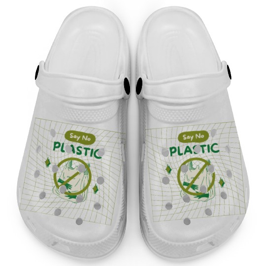 EARTH DAY SAY NO PLASTIC Clogs