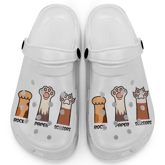 Rock Paper Scissors with Cat Paws Clogs
