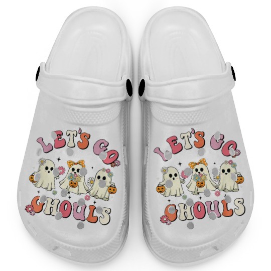 Let's Go Ghouls Halloween Ghost Clogs