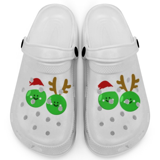 Hap-Pea Christmas Funny Vegetable Vegan Food Pun Clogs