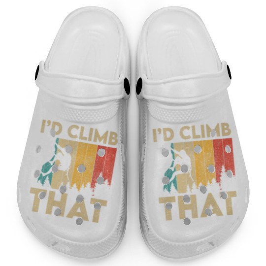 I'd Climb That Funny Vintage Rock Climbing Boulder Clogs