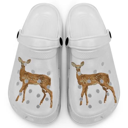 Deer watercolor illustration Clogs