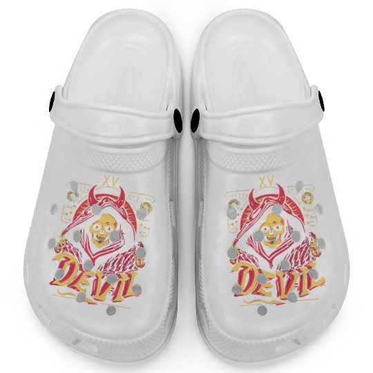Devil Tarot Skeleton Halloween Occult Clogs