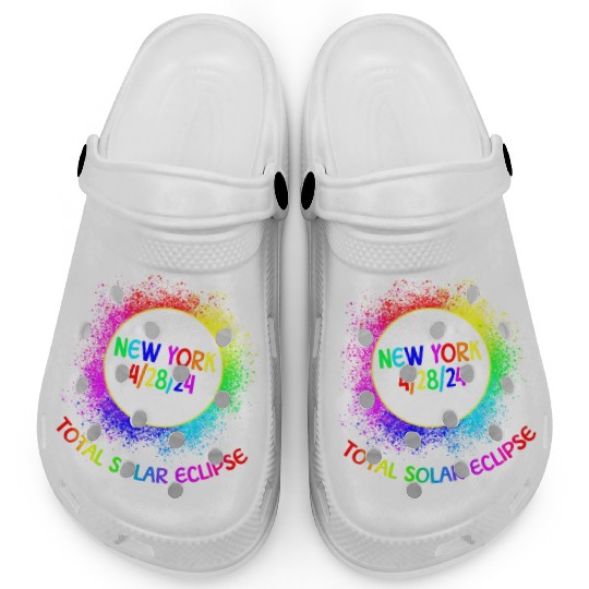 Total Solar Eclipse New York 4/28/24 Kids Eclipse Clogs